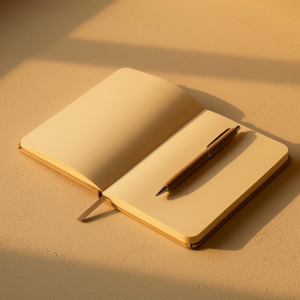 An open notebook in warm light